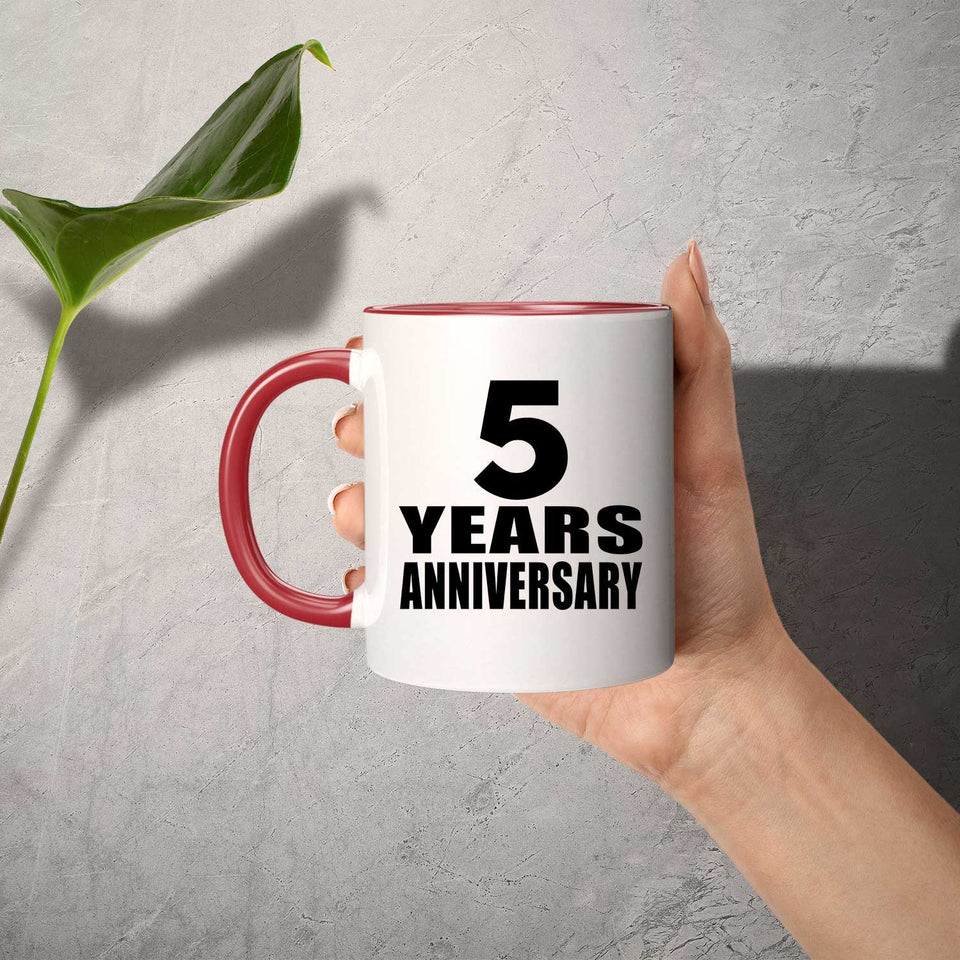 5th Anniversary 5 Years - 11oz Accent Mug Red