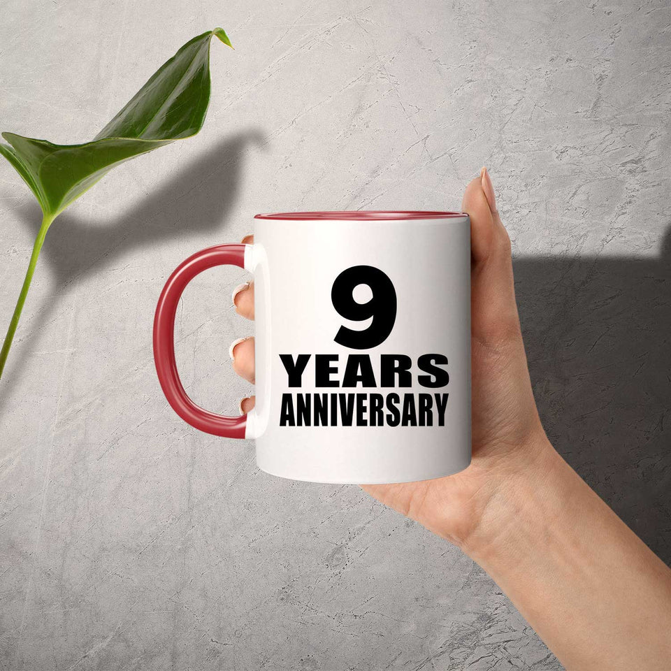 9th Anniversary 9 Years - 11oz Accent Mug Red
