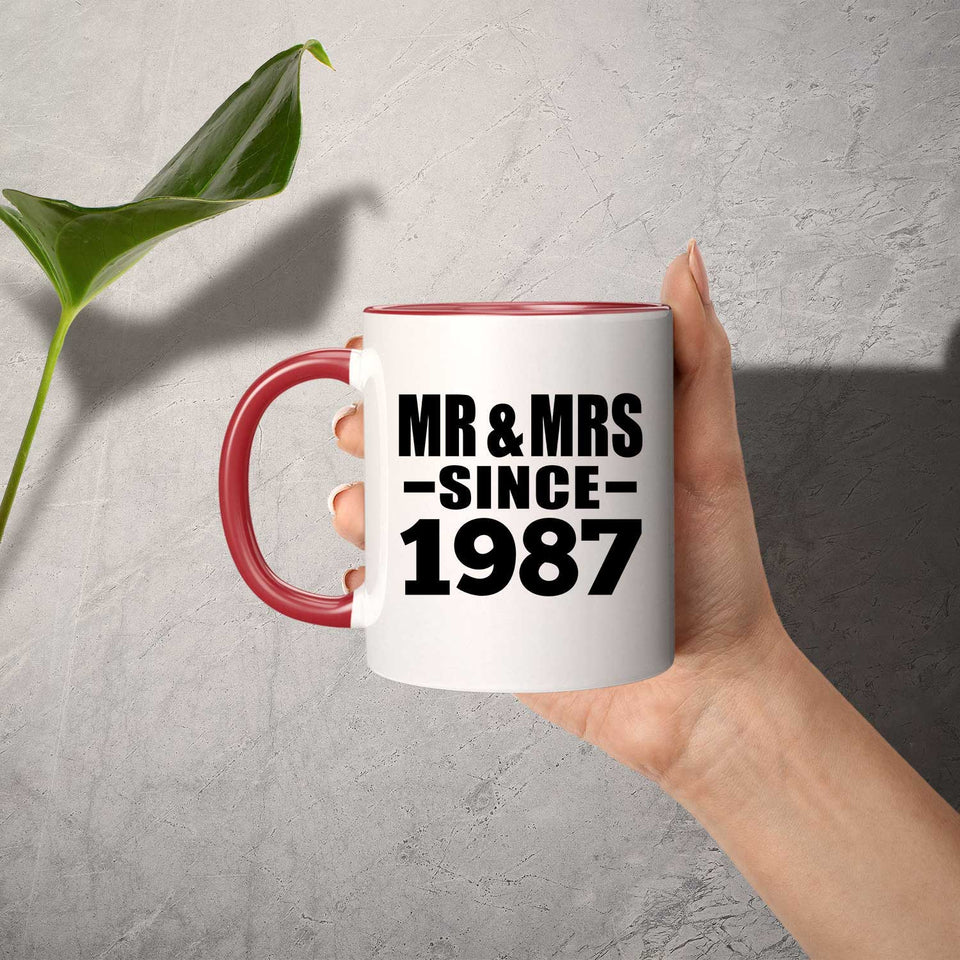 37th Anniversary Mr & Mrs Since 1987 - 11oz Accent Mug Red