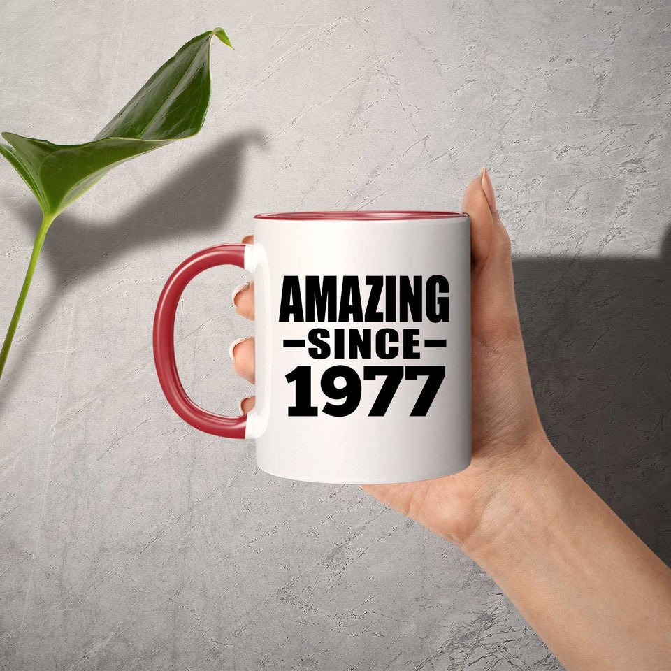 47th Birthday Amazing Since 1977 - 11oz Accent Mug Red