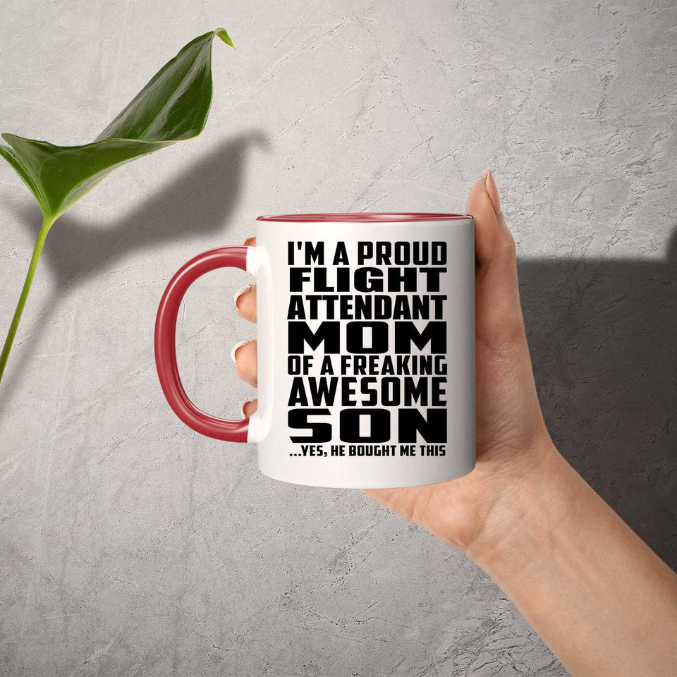 Proud Flight Attendant Mom Of Awesome Son - 11oz Accent Mug Red