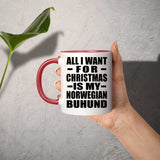 All I Want For Christmas Is My Norwegian Buhund - 11oz Accent Mug Red