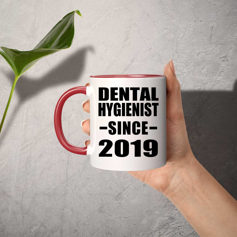 Dental Hygienist Since 2019 - 11oz Accent Mug Red