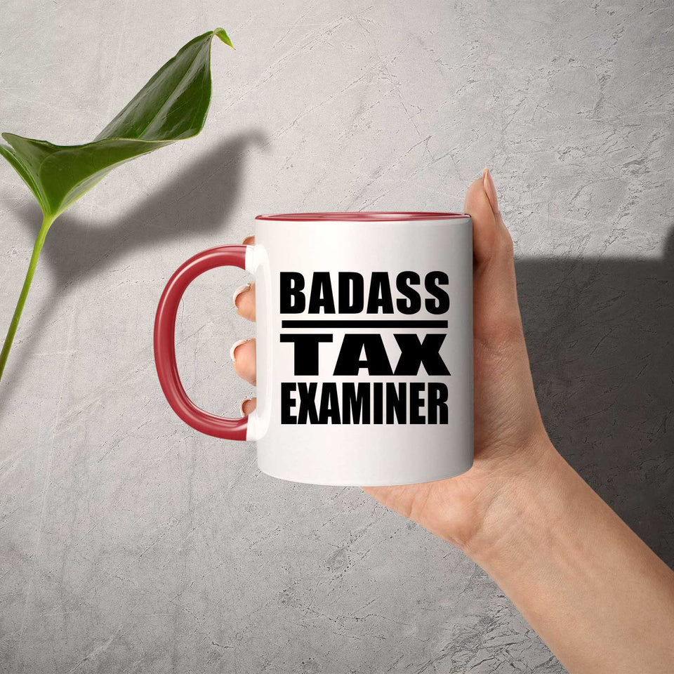 Badass Tax Examiner - 11oz Accent Mug Red
