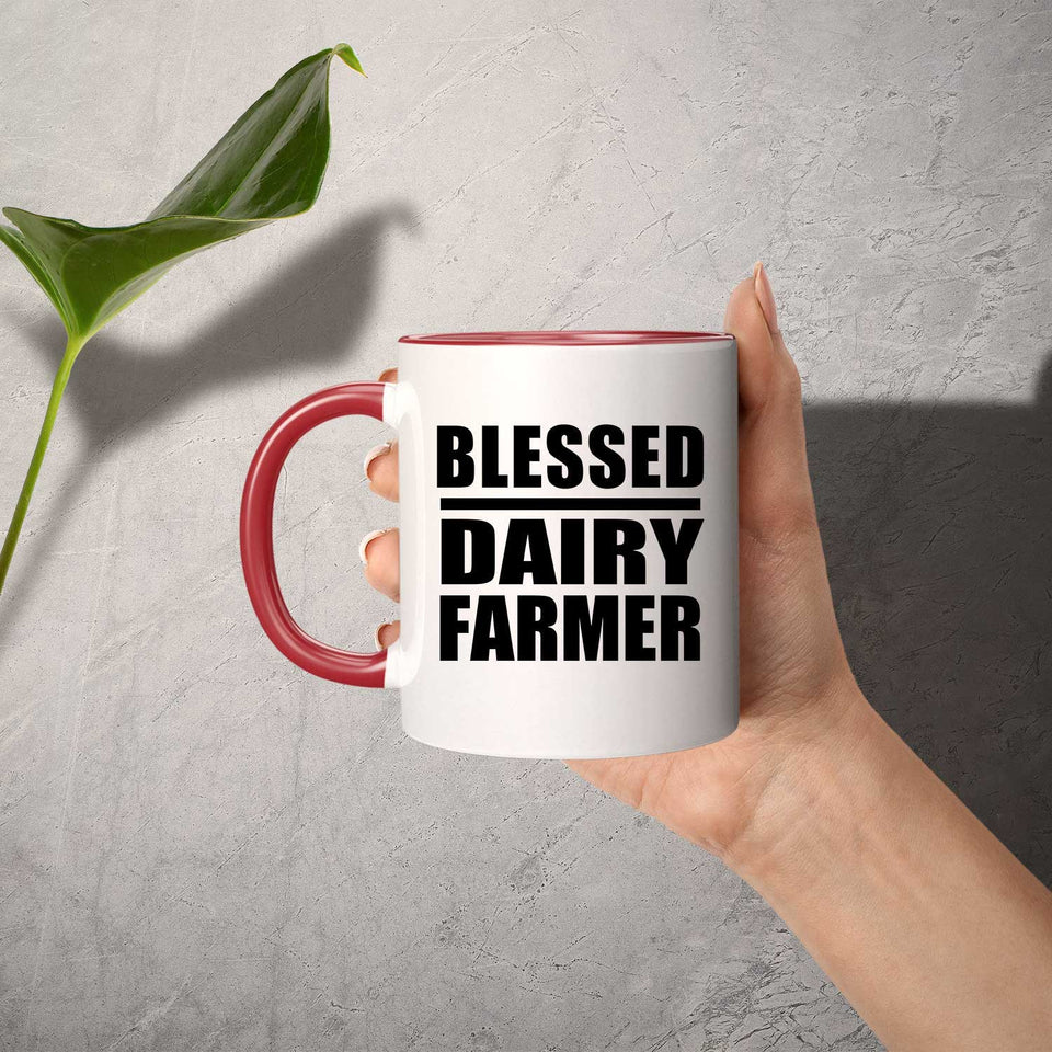 Blessed Dairy Farmer - 11oz Accent Mug Red