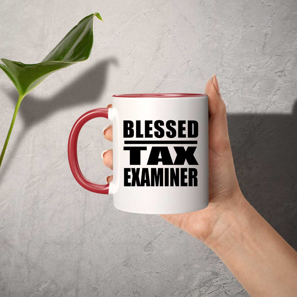 Blessed Tax Examiner - 11oz Accent Mug Red