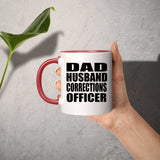 Dad Husband Corrections Officer - 11oz Accent Mug Red
