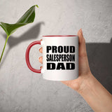 Proud Salesperson Dad - 11oz Accent Mug Red