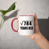 28th Birthday Square Root of 784 Years Old - 11oz Accent Mug Red