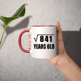 29th Birthday Square Root of 841 Years Old - 11oz Accent Mug Red