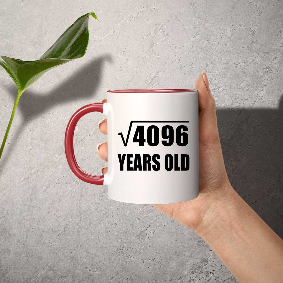 64th Birthday Square Root of 4096 Years Old - 11oz Accent Mug Red