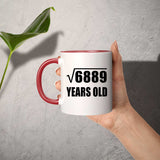 83rd Birthday Square Root of 6889 Years Old - 11oz Accent Mug Red
