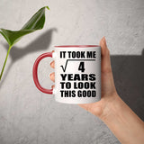 2nd Birthday Took Square Root of 4 Years To Look Good - 11oz Accent Mug Red