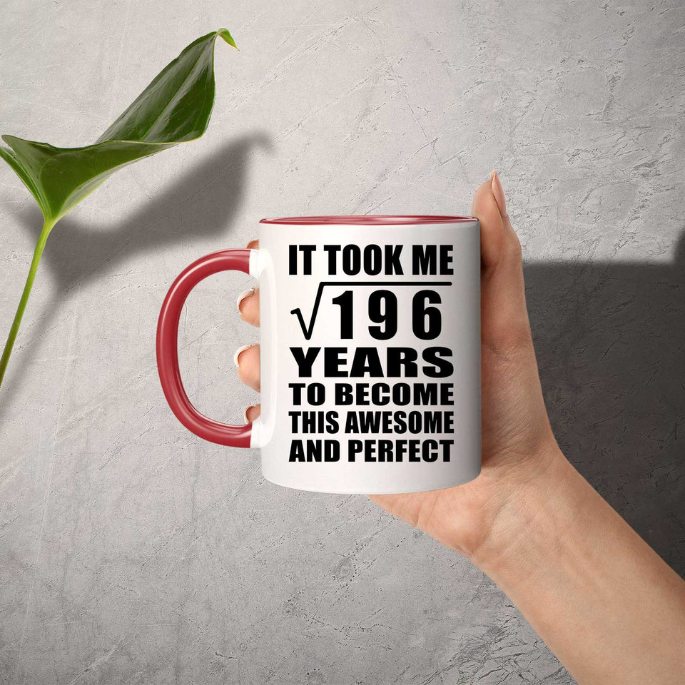 14th Birthday Took Square Root of 196 Years To Awesome - 11oz Accent Mug Red