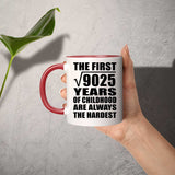 95th Birthday Square Root of 9025 Years of Childhood - 11oz Accent Mug Red