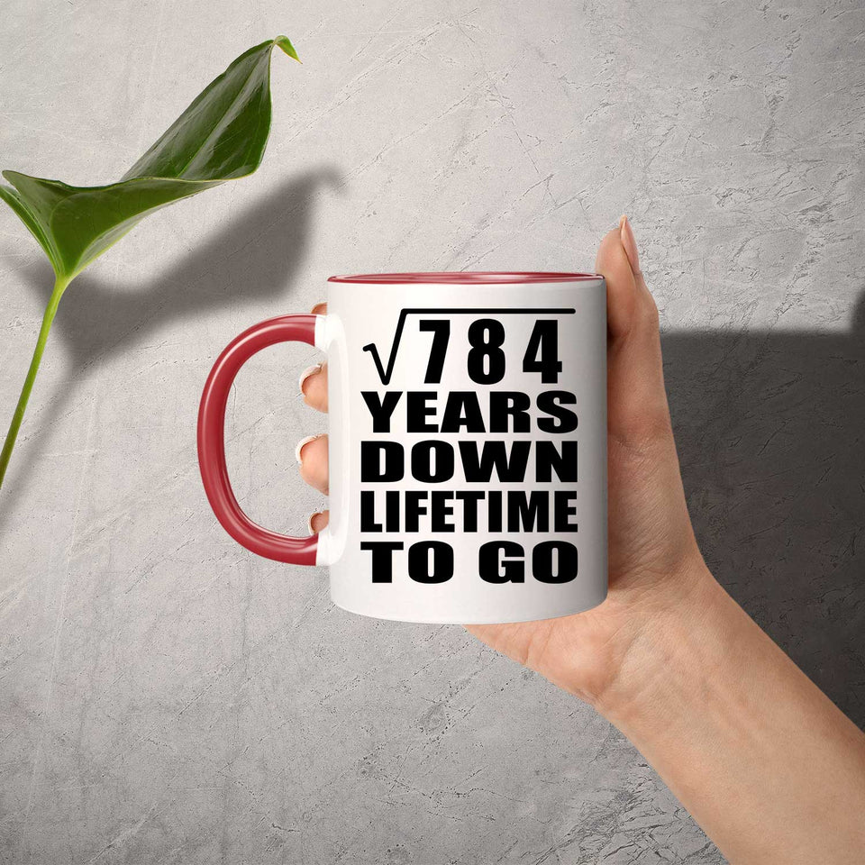 28th Anniversary Square Root of 784 Years Lifetime To Go - 11oz Accent Mug Red