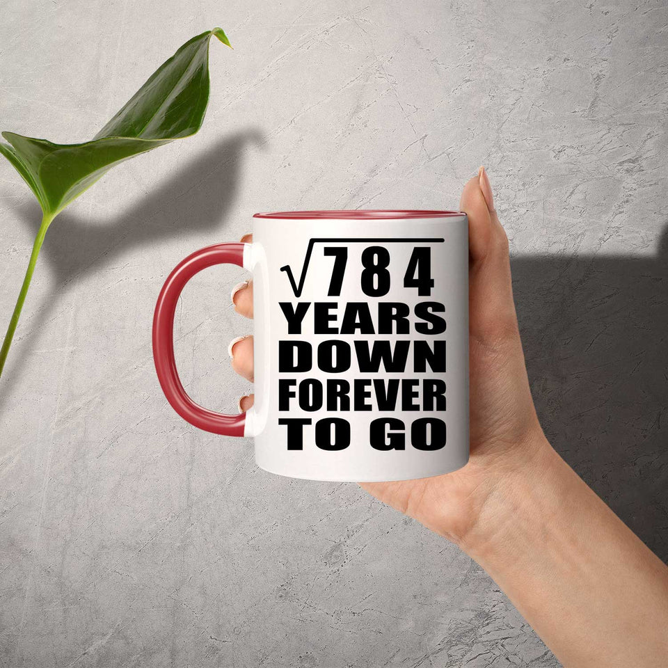 28th Anniversary Square Root of 784 Years Down Forever To Go - 11oz Accent Mug Red