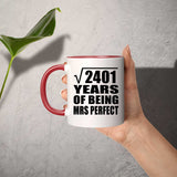 49th Anniversary Square Root of 2401 Years of Mrs Perfect - 11oz Accent Mug Red