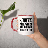 68th Anniversary Square Root of 4624 Years of Mrs Perfect - 11oz Accent Mug Red