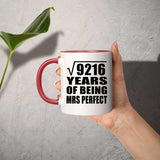96th Anniversary Square Root of 9216 Years of Mrs Perfect - 11oz Accent Mug Red