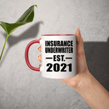 Insurance Underwriter Established EST. 2021 - 11oz Accent Mug Red