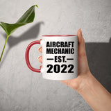 Aircraft Mechanic Established EST. 2022 - 11oz Accent Mug Red