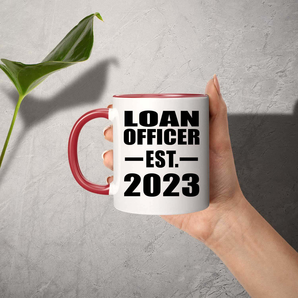 Loan Officer Established EST. 2023 - 11oz Accent Mug Red