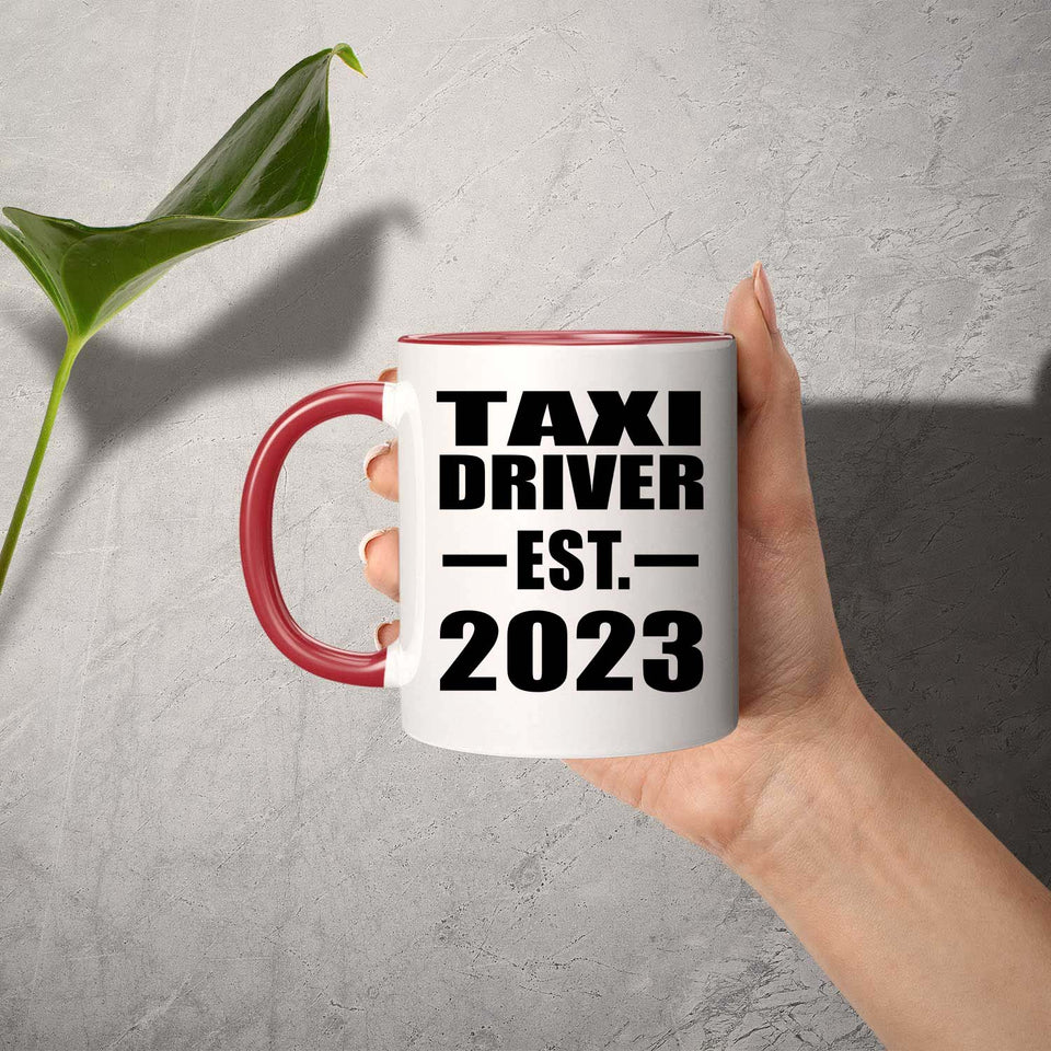 Taxi Driver Established EST. 2023 - 11oz Accent Mug Red