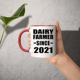 Dairy Farmer Since 2021 - 11oz Accent Mug Red