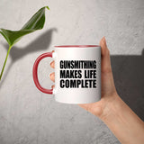 Gunsmithing Makes Life Complete - 11oz Accent Mug Red