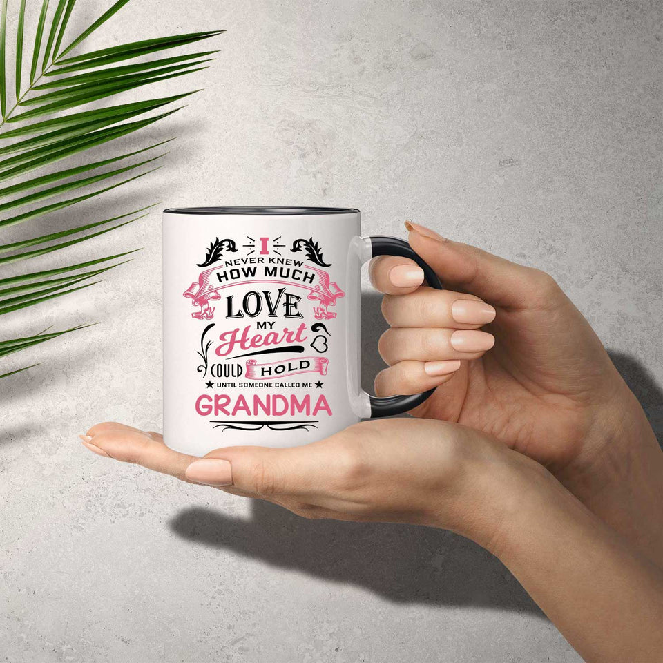 How Much Love Could Hold Until Called Me Grandma - 11oz Accent Mug Black