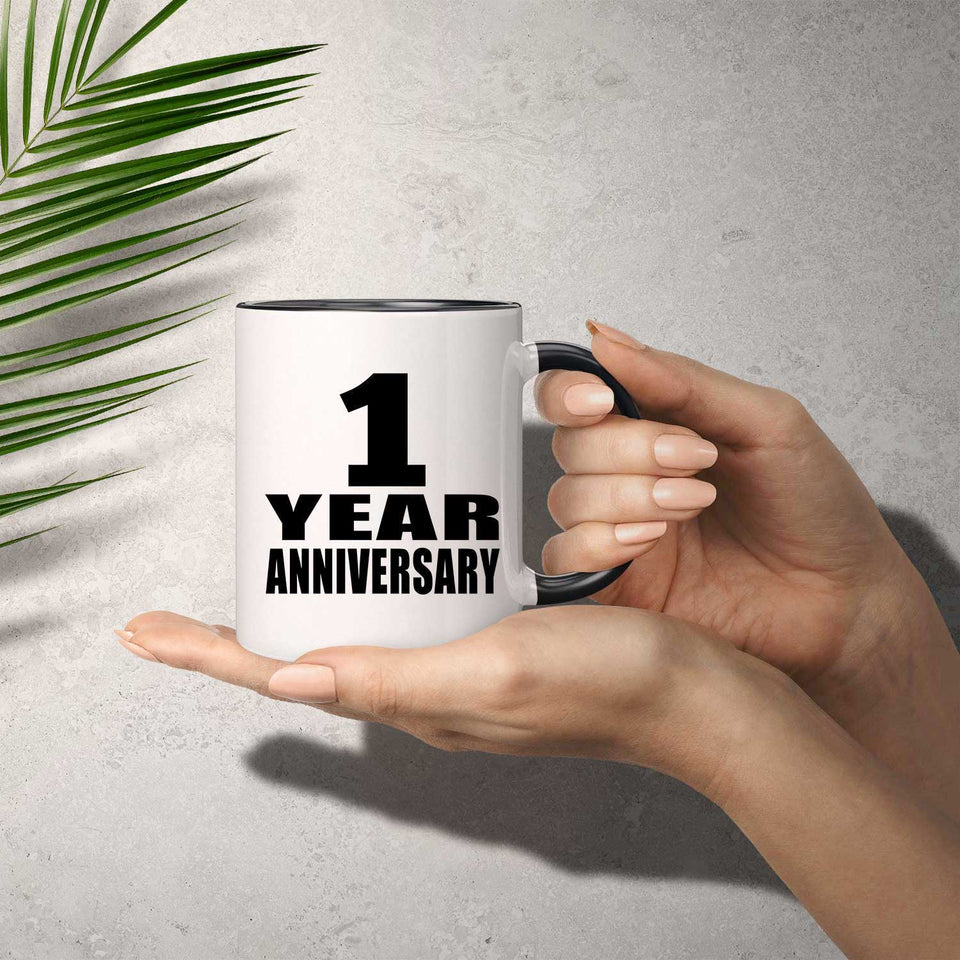 1st Anniversary 1 Year - 11oz Accent Mug Black