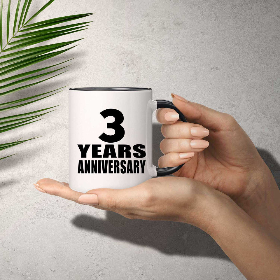 3rd Anniversary 3 Years - 11oz Accent Mug Black