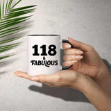 118th Birthday 118 & Fabulous - 11oz Accent Mug Black