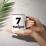 7th Birthday 7 & Fabulous - 11oz Accent Mug Black