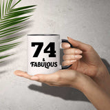74th Birthday 74 & Fabulous - 11oz Accent Mug Black
