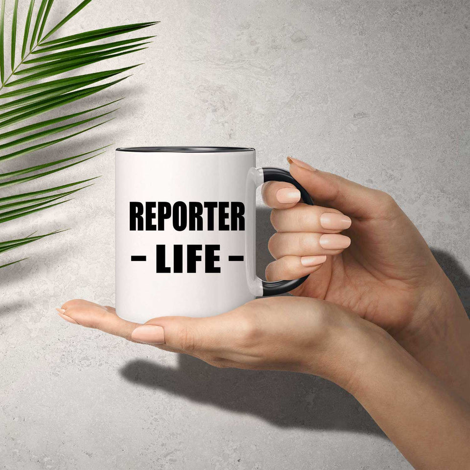 Reporter Life - 11oz Accent Mug Black