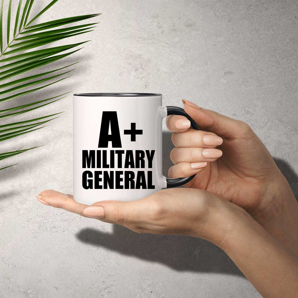 A+ Military General - 11oz Accent Mug Black