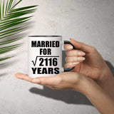 46th Anniversary Married For Square Root of 2116 Years - 11oz Accent Mug Black