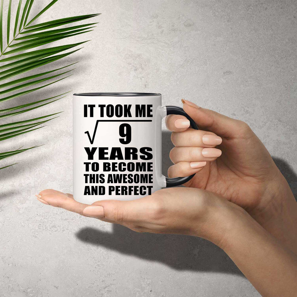 3rd Birthday Took Square Root of 9 Years To Awesome - 11oz Accent Mug Black