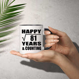 Happy 9th Anniversary Square Root of 81 Years & Counting - 11oz Accent Mug Black