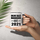 Online Sales Manager Established EST. 2021 - 11oz Accent Mug Black