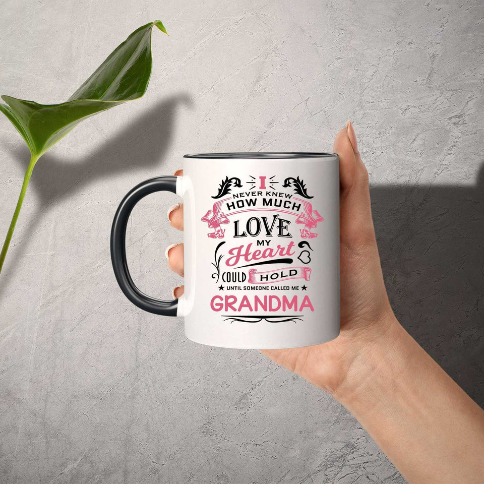 How Much Love Could Hold Until Called Me Grandma - 11oz Accent Mug Black