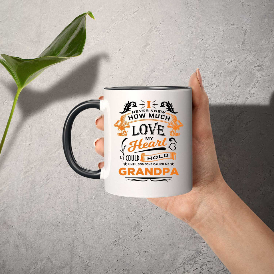 How Much Love Could Hold Until Called Me Grandpa - 11oz Accent Mug Black
