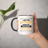 I Get My Attitude From My Awesome Mother - 11oz Accent Mug Black