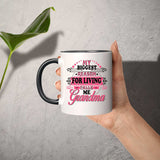 My Biggest Reason For Living Calls Me Grandma - 11oz Accent Mug Black
