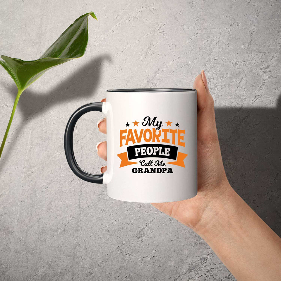 My Favorite People Call Me Grandpa - 11oz Accent Mug Black