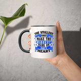 The Smallest Hands Make The Biggest Mark On Dad's Heart - 11oz Accent Mug Black
