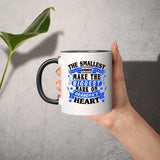 The Smallest Hands Make The Biggest Mark On Grandpa's Heart - 11oz Accent Mug Black