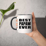 Best Papaw Ever - 11oz Accent Mug Black